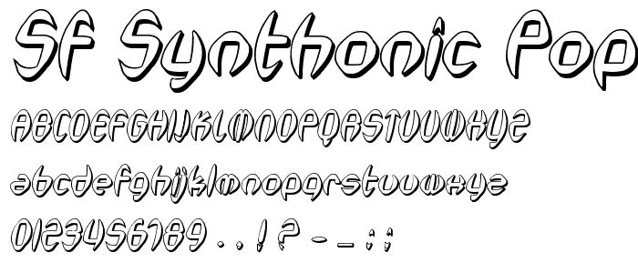 SF Synthonic Pop Shaded Oblique font
